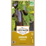 Aubergine de Barbentane AB von La Ferme Sainte Marthe, traditionelle französische Sorte mit glänzenden violetten 20-cm-Früchten