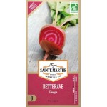 Bio-Samenbeutel Rote Bete Chioggia AB von La Ferme Sainte Marthe mit aufgeschnittener Roter Bete