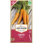 Bio-Samenbeutel Karotte Nantaise 2 AB von La Ferme Sainte Marthe mit frischen orangen Karotten