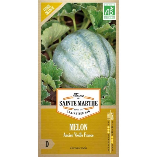 Bio-Samenbeutel Melone Ancien Vieille France, traditionelle französische Cantaloup-Varietät