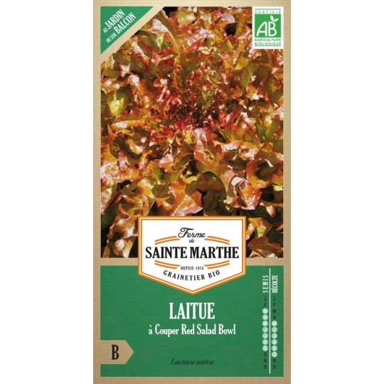 Samenbeutel von Ferme Sainte Marthe mit Laitue à couper Red Salad Bowl AB mit roten geschnittenen Blättern