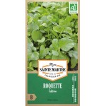 Bio-Samenbeutel mit roquette cultivée von Ferme de Sainte Marthe mit grünen gelappten Blättern zum Säen