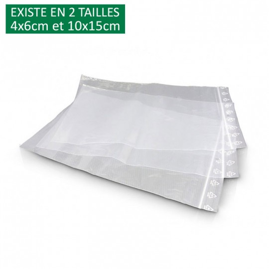 Stapelbare transparente Zip-Plastikbeutel in zwei Größen 4x6cm und 10x15cm zur Organisation