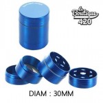 Grinder Alu NOVA blau Champ High 30mm 4-teilig aus eloxiertem Aluminium mit Diamantenzähnen und Magnetverschluss