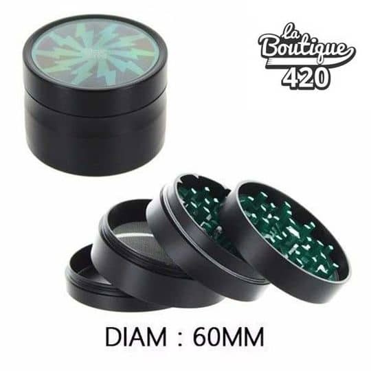 Thorinder Grinder grün Dope Bros 60mm – Premium 4-teiliger eloxierter Aluminiumgrinder mit Sichtfenster