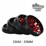 XXL Polinator Aluminium Grinder 4-teilig 63mm mit Diamantenzähnen und Pollenrückgewinnungssystem