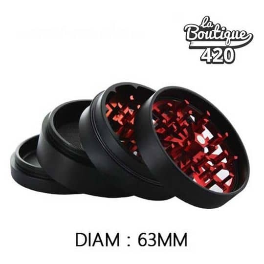 XXL Polinator Aluminium Grinder 4-teilig 63mm mit Diamantenzähnen und Pollenrückgewinnungssystem