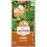Potiron Giraumon Turban AB von La Ferme Sainte Marthe mit farbenfrohen dekorativen angebauten Früchten