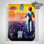 Verpackung der feminisierten Ethos Apex R1 Samen von Ethos Genetics mit elektronischem Schaltkreis und urbaner Silhouette