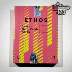 Premium-Verpackung der feminisierten Lemon Berry Candy OG R2 von Ethos Genetics, Hybridsorte für die Sammlung
