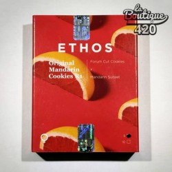 Rote Verpackung der feminisierten Original Mandarin Cookies-Samen von Ethos Genetics, Premium-Agrumen-Kollektion