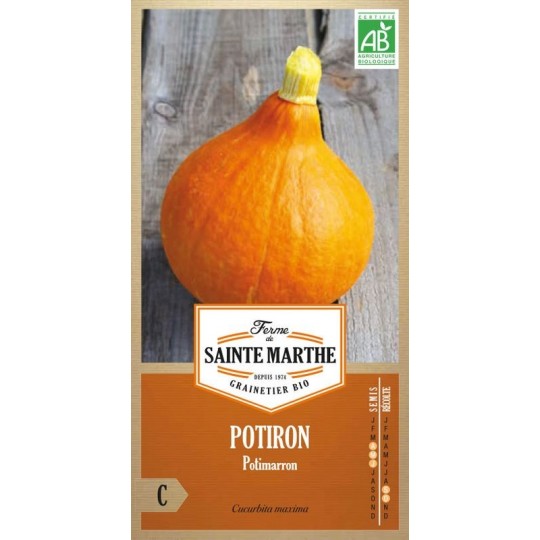 Bio-Potimarron AB von La Ferme Sainte Marthe, oranger Kürbis mit zartem kastaniengeschmackigem Fruchtfleisch