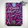 Verpackung der feminisierten Purple Zkittlez RBX-Samen von Ethos Genetics mit neonviolettem Design und Sorteninformationen