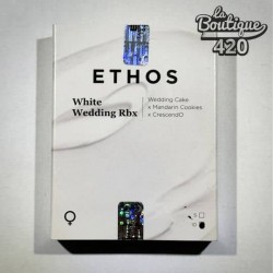 Premium-Verpackung der feminisierten White Wedding RBX-Samen von Ethos Genetics, Hybrid aus Wedding Cake x Mandarin Cookies
