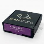 Feminisierte Silent Seeds Moby Dick Samen der Kollektion in schwarzer und violetter Premium-Verpackung