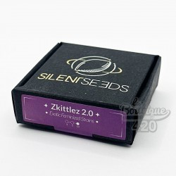Silent Seeds Zkittlez 2.0 feminisierte Samen in premium violett-schwarzer Sammlerverpackung