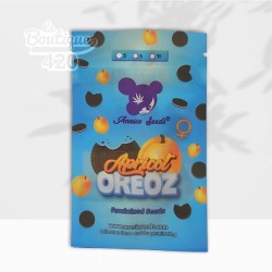 Verpackung der feminisierten Apricot Oreoz Samen von Anesia Seeds, 50/50 Indica-Sativa-Hybrid mit 36% THC, Premium-Collection