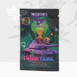 Paquet de graines Think Tank féminisées d'Anesia Seeds avec design coloré montrant tank violet et logo de la marque