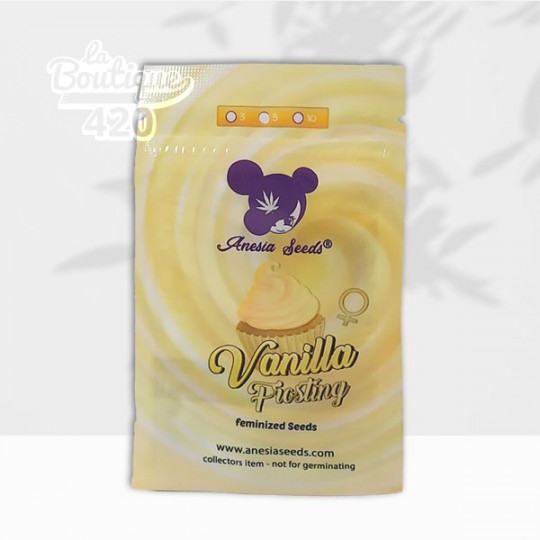 Packung feminisierter Vanilla Frosting Samen von Anesia Seeds, Premium-Hybrid mit 29% THC und Vanillearomen