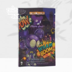 Packung feminisierter WHAM BOOM Samen von Anesia Seeds mit buntem und explosivem Design auf violetter Verpackung