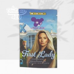 Offizielle Verpackung der feminisierten First Lady Samen von Anesia Seeds mit 38% THC für die Sammlung