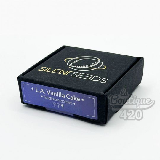 Boîte de graines L.A. Vanilla Cake Auto de Silent Seeds, variété autofloraison premium aux arômes vanillés