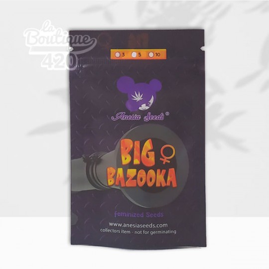 Big Bazooka feminisierte Cannabissamen von Anesia Seeds, dominante Indica-Sorte mit 29% THC aus Big Bud x Jack