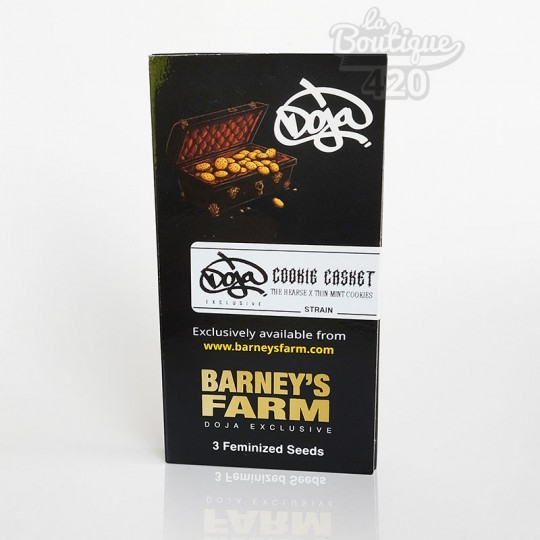 Feminisierte Cookie Casket Samen von Barney's Farm, Doja Exclusive Kollaboration, Hybrid mit 30% THC, premium Kollektion