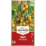 Samenbeutel mit Tomatensamen Cocktail Clémentine AB von La Ferme Sainte Marthe mit kleinen orangefarbenen Früchten