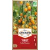 Samenbeutel mit Tomatensamen Cocktail Clémentine AB von La Ferme Sainte Marthe mit kleinen orangefarbenen Früchten