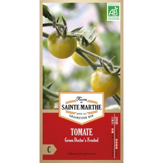 Samen der Kirschtomate Green Doctor's Frosted AB, süße grüne amerikanische Sorte von La Ferme Sainte Marthe