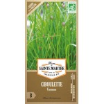 Bio-Samenbeutel mit ciboulette commune von La Ferme Sainte Marthe mit wachsenden grünen Pflanzen