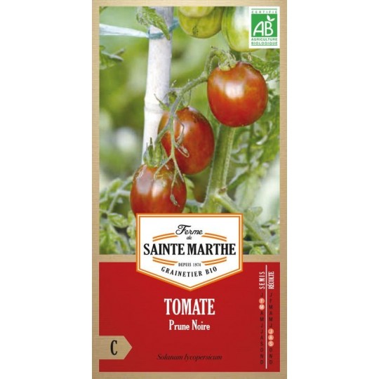 Bio-Samenbeutel Tomate Prune Noire von La Ferme Sainte Marthe, alte nachbaufähige Sorte