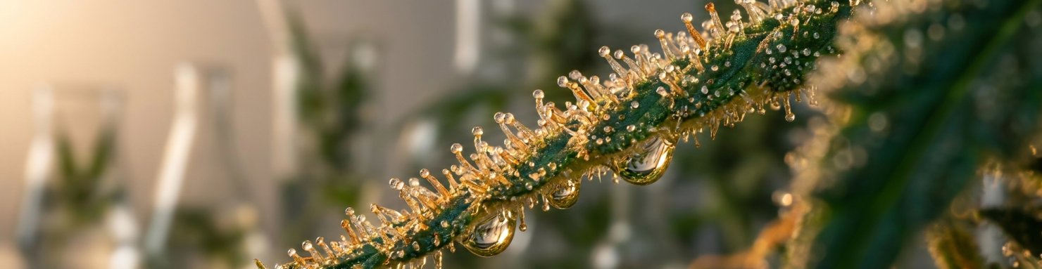 Profil terpénique et cannabinoïde Amnesia Haze macro trichomes