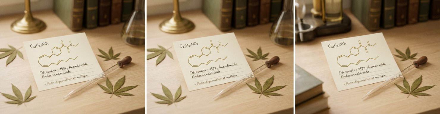 Découverte de l'anandamide en 1992 par l'équipe de Raphael Mechoulam, recherche cannabinoïdes endogènes