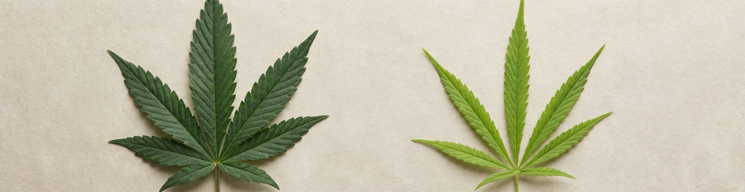 Comparaison visuelle des feuilles indica et sativa - différences morphologiques
