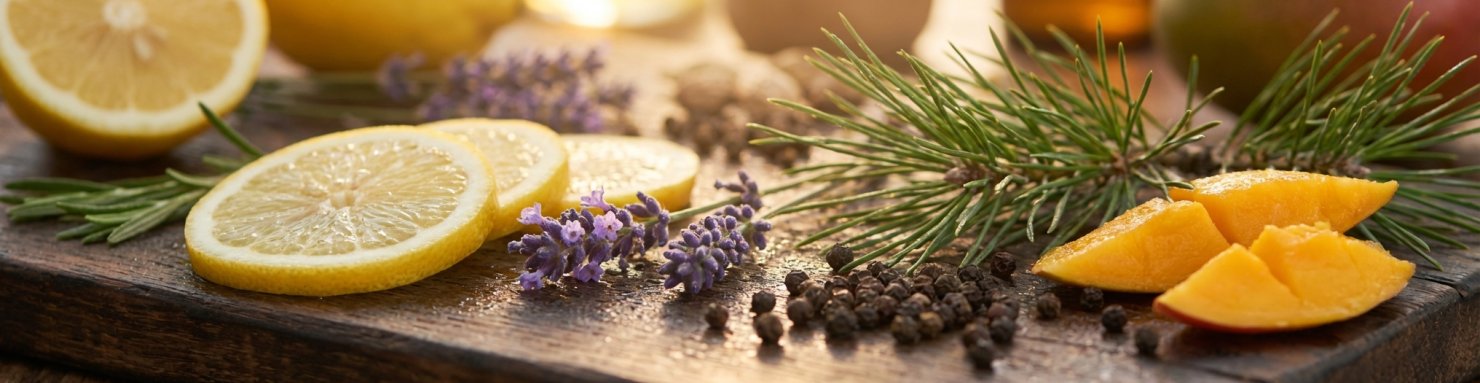 Principaux terpènes du cannabis : arômes de citron, lavande, pin et poivre