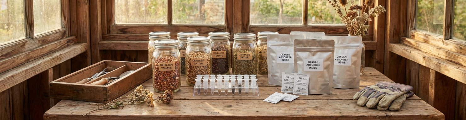Contenants pour conserver des graines cannabis bocaux tubes Eppendorf sachets mylar