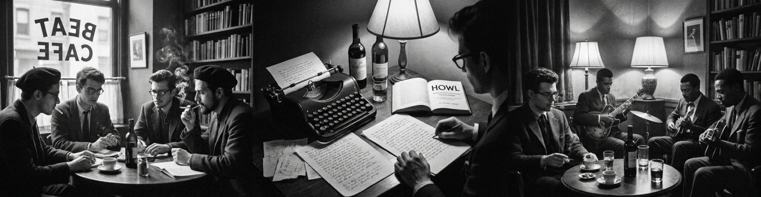 Cafe litteraire bohemien Beat Generation poetes annees 1950 cannabis contre-culture