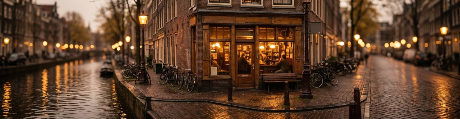 Façade d'un coffeeshop néerlandais illustrant la politique de tolérance gedoogbeleid