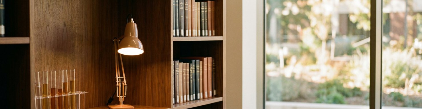 Bibliothèque universitaire et éprouvettes évoquant le débat scientifique sur le déficit endocannabinoïde clinique