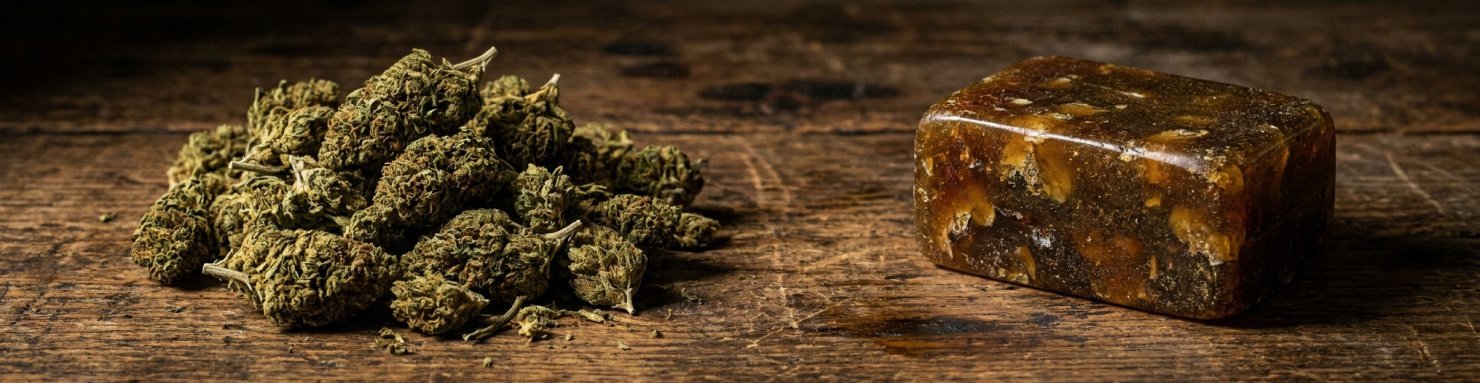 Différence entre la beuh, herbe séchée, et le shit, résine compressée de cannabis