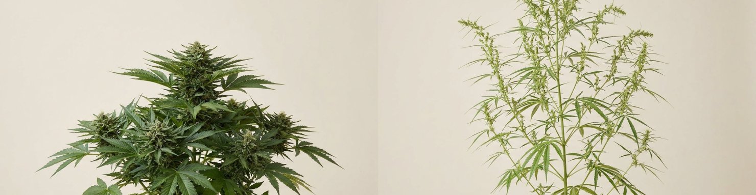Dutch Treat hybride à dominante indica comparée à une morphologie sativa