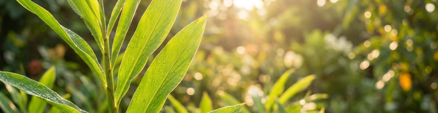 Feuilles vertes au soleil illustrant la photosynthèse et la fabrication du sucre par les plantes
