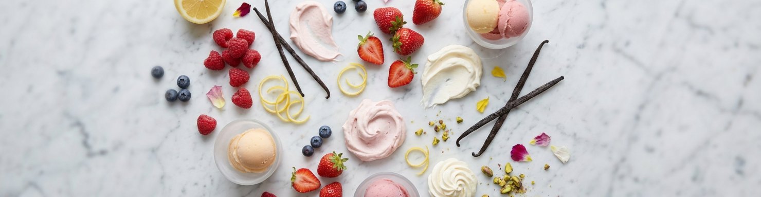 Arômes et terpènes de la Gelato : sorbet, vanille et fruits rouges