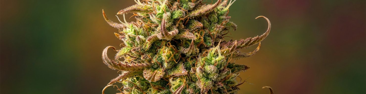 Caractéristiques botaniques Liberty Haze trichomes pistils rouges et bourgeons denses