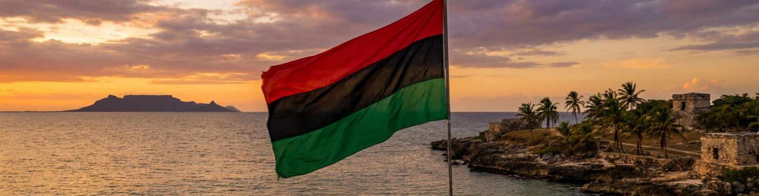 Drapeau panafricain rouge noir vert symbole du mouvement de Marcus Garvey
