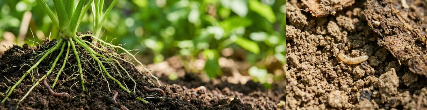 Différence entre nématode utile et larve ravageuse dans le sol