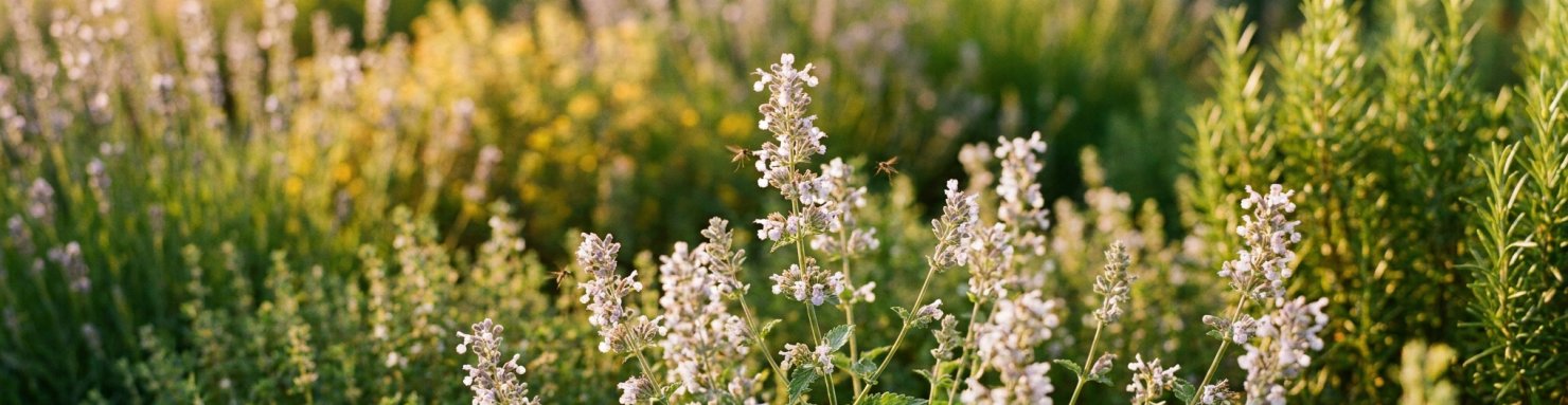 Cataire en fleurs et népétalactone, un répulsif naturel reconnu contre les moustiques