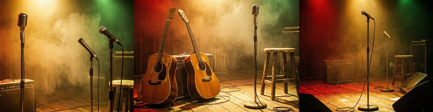 Guitares acoustiques scène reggae Trenchtown Wailers Peter Tosh Bob Marley